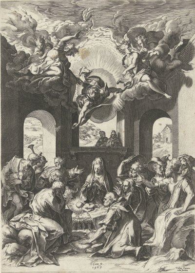 Adoration by the Shepherds by Cornelis Cort