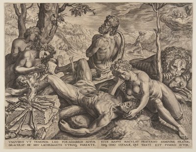 Adam and Eve Lamenting the Death of Abel by Cornelis Cort