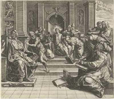 Christ, at Age 12, in Discussion with the Scribes by Cornelis Cort