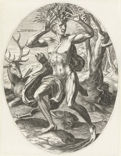 Cyparissus (series title: Gods of Agriculture) by Cornelis Cort