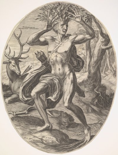 Cyparissus from The Rural Gods by Cornelis Cort