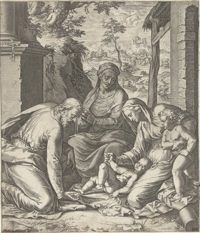 Holy Family with Anna and John the Baptist as a Child by Cornelis Cort