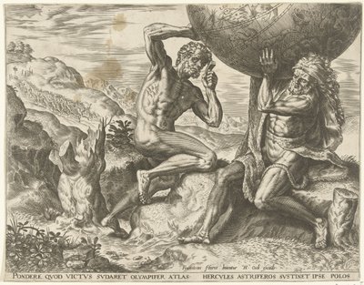 Hercules Bearing the Globe for Atlas by Cornelis Cort