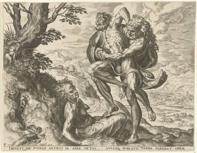 Hercules Wrestling with Antaeus by Cornelis Cort