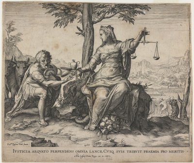 Justice Rewards Toil, 1566 by Cornelis Cort