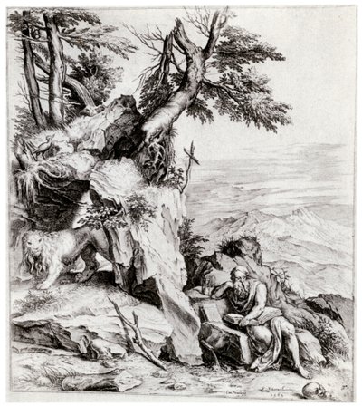 Landscape with St Jerome by Cornelis Cort