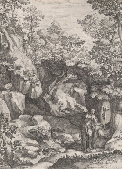 Mary Magdalen Repentant in the Wilderness, 1573 by Cornelis Cort