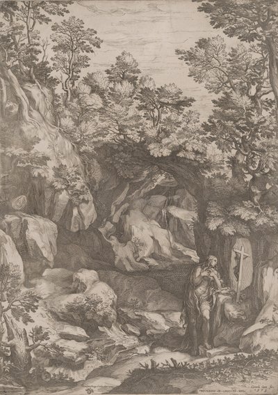 Mary Magdalen Repentant in the Wilderness, 1573 by Cornelis Cort