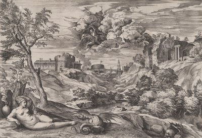 Ruggiero Rescuing Angelica by Cornelis Cort