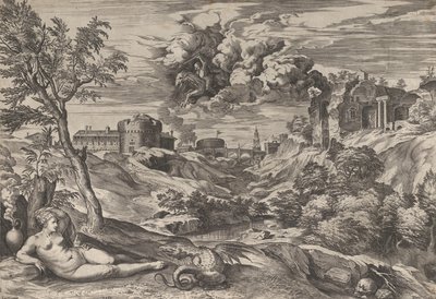 Ruggiero Rescuing Angelica by Cornelis Cort