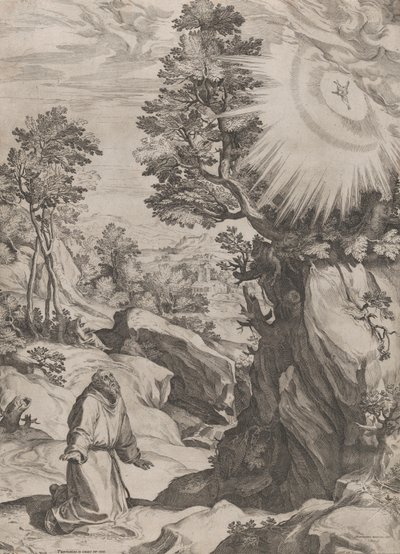 St Francis Penitent in the Wilderness, 1575 by Cornelis Cort