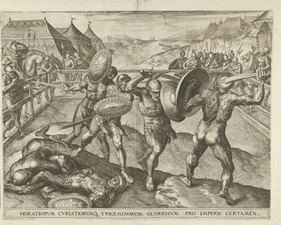 Battle between the Horatii and the Curiatii by Cornelis Cort
