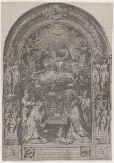 The Coronation of the Virgin with St Lawrence, St Paul, St Peter and St Sixtus by Cornelis Cort