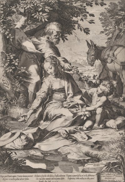 The Rest on the Return from Egypt, 1575 by Cornelis Cort