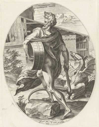 Triptolemos by Cornelis Cort