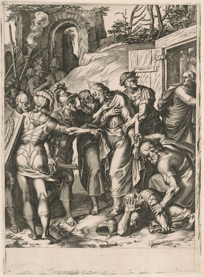 The Betrayal of Christ by Cornelis Cort, after Girolamo Muziano