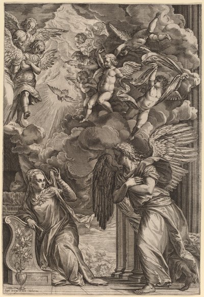 The Annunciation by Cornelis Cort after Titian