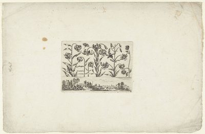 Row of Flowers Above Landscape by Cornelis Danckerts (I)