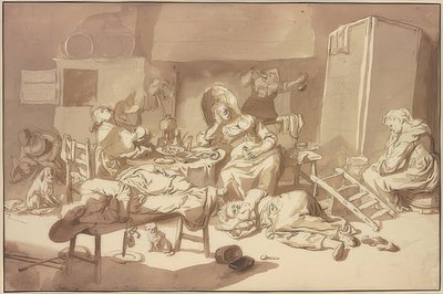 A Society of Drunken Women. (undated) by Cornelis Dusart