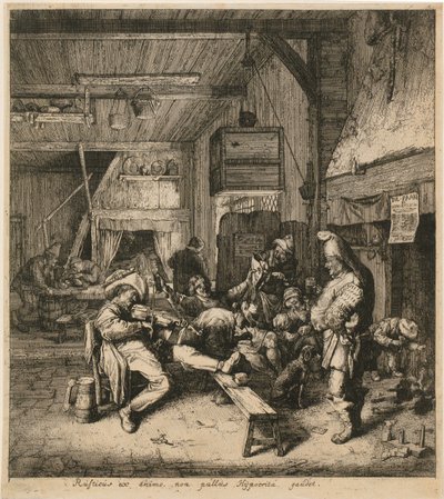 Violin Player in the Tavern by Cornelis Dusart