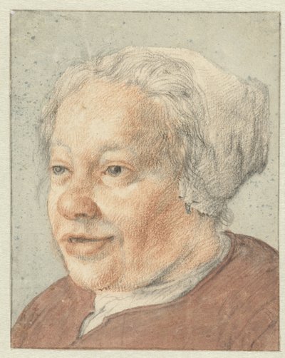 Head of a Woman, Three-Quarter View to the Left by Cornelis Dusart