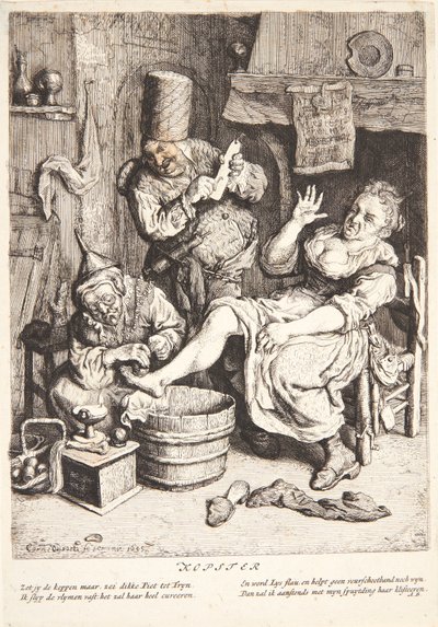 Woman Treated with Cupping by Cornelis Dusart