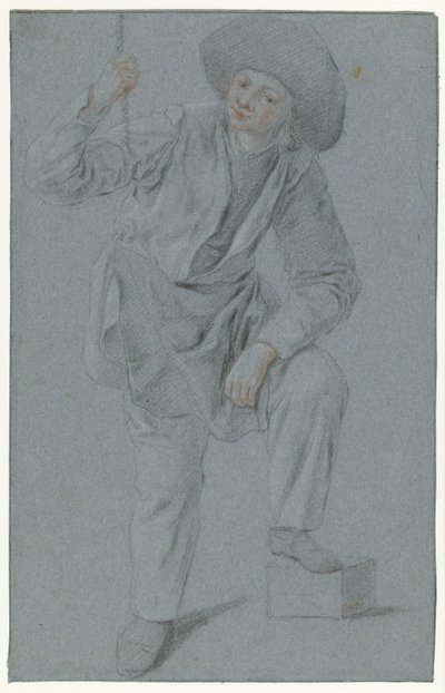 Standing Boy Pulling a Rope by Cornelis Dusart