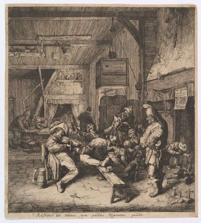 The Violin Player Seated in the Inn, 1685 by Cornelis Dusart