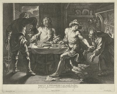 Jupiter and Mercury in the House of Philemon and Baucis by Cornelis Galle (I)
