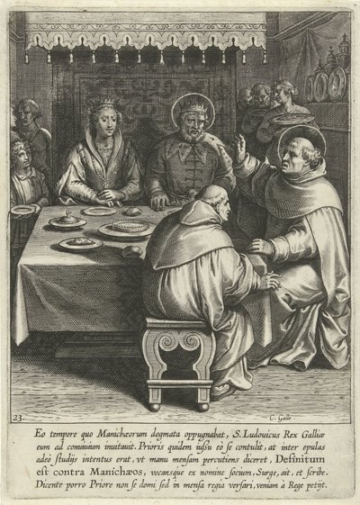 Thomas at the Court of King Louis of France (The Life of Saint Thomas Aquinas) by Cornelis Galle (I)