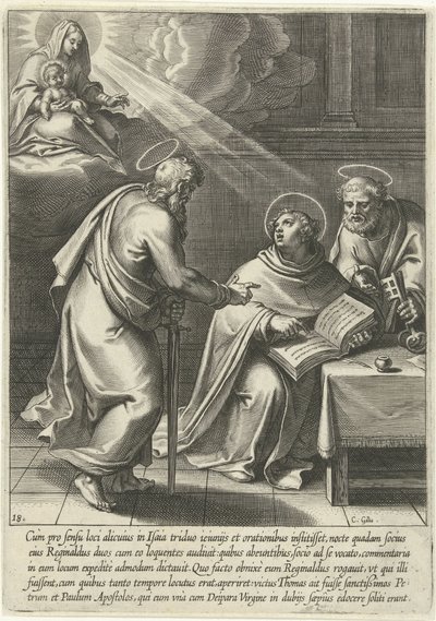 Thomas taught by Peter and Paul (The life of Saint Thomas Aquinas) by Cornelis Galle (I)