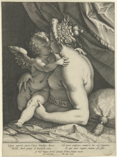 Venus Kissing Cupid by Cornelis Galle (I)