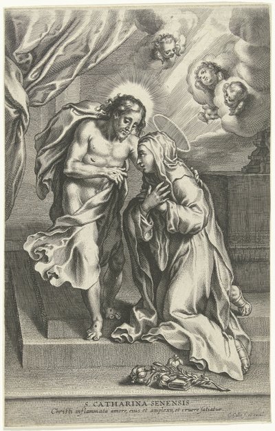 Christ and Saint Catherine of Siena by Cornelis Galle (II)