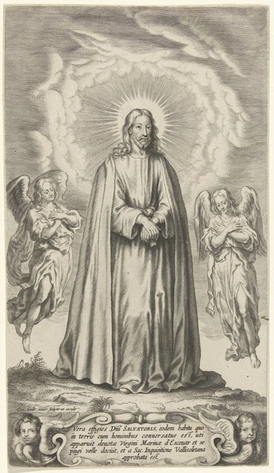 Christ with Two Angels by Cornelis Galle (II)