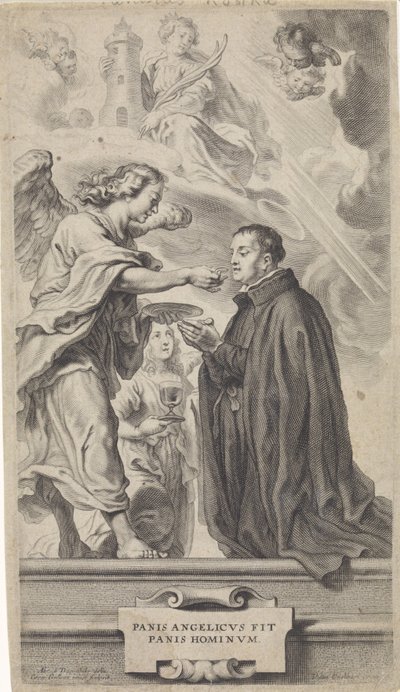 Communion of St. Stanislaus Kostka (?) with an Angel by Cornelis Galle (II)