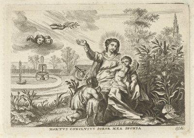 Mary with Child and John the Baptist in the Hortus Conclusus by Cornelis Galle (II)