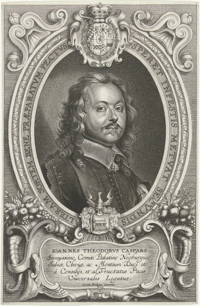 Portrait of Johann Theodor Caspars (Celeberrimi ad pacificandum Christiani nominis orbem legati Monasterium et Osnabrugas) by Cornelis Galle (II)