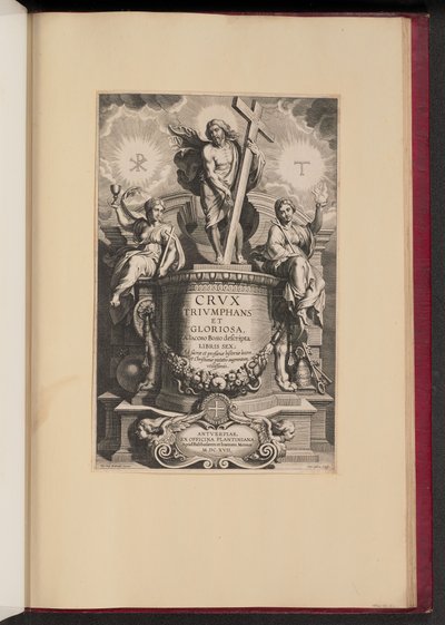 Title Page for Giacomo Bosio, Crux Triumphans et Gloriosa by Cornelis Galle I after Sir Peter Paul Rubens