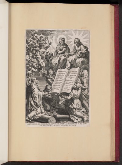 Title Page for Ludovicus Blosius, Opera by Cornelis Galle I after Sir Peter Paul Rubens