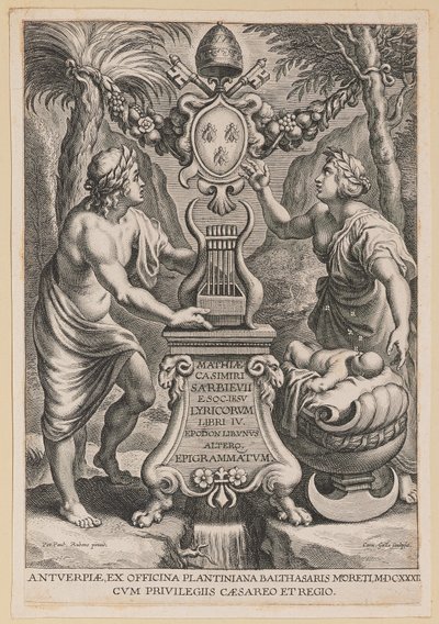 Title Page for M.C. Sarbievski, Lyricorum Libri IV by Cornelis Galle I after Sir Peter Paul Rubens
