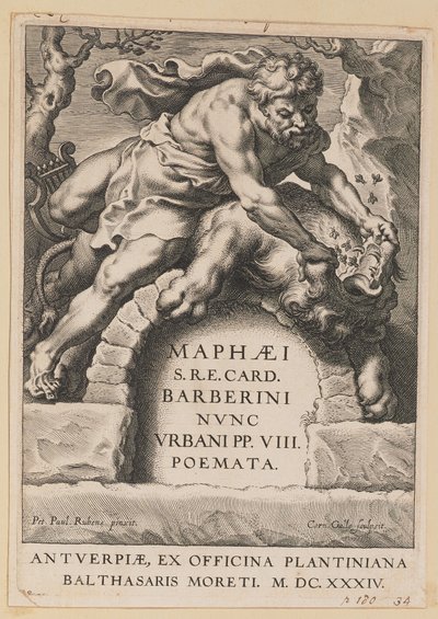 Title Page for Maffeo Barbarini, Poemata by Cornelis Galle I after Sir Peter Paul Rubens