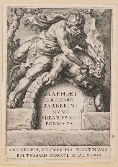 Title Page for Maffeo Barbarini, Poemata by Cornelis Galle I after Sir Peter Paul Rubens