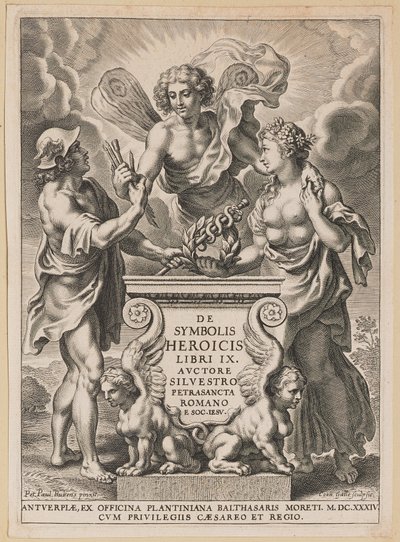 Title Page for Silvester Pietrasanta, De Symbolis Heroicis by Cornelis Galle I after Sir Peter Paul Rubens