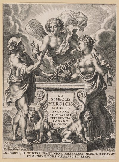 Title Page for Silvester Pietrasanta, De Symbolis Heroicis by Cornelis Galle I after Sir Peter Paul Rubens