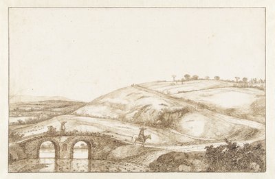 Hilly Landscape with Stone Bridge by Hendrick Cornelisz. Vroom