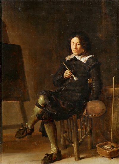 Self-Portrait with Easel, 1629 by Cornelis Hermansz. Saftleven