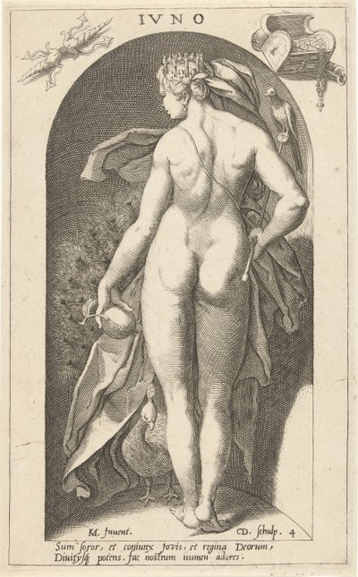 Juno with Peacock by Cornelis Jacobsz. Drebbel
