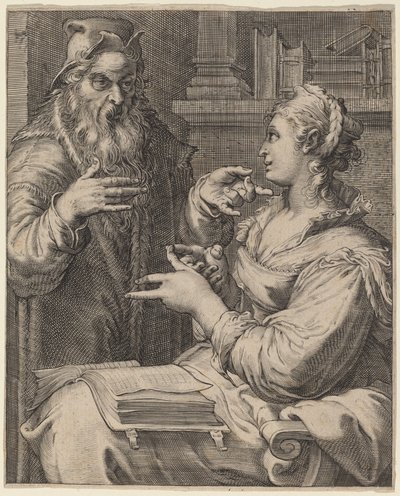 Philosophy by Cornelis Jacobsz Drebbel, after Hendrik Goltzius