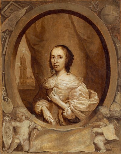 Anna Maria van Schurman, 1657 by Cornelis Janssens van Ceulen