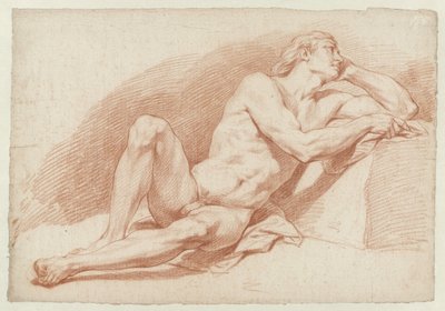 Seated, Leaning Male Nude by Cornelis Joseph d